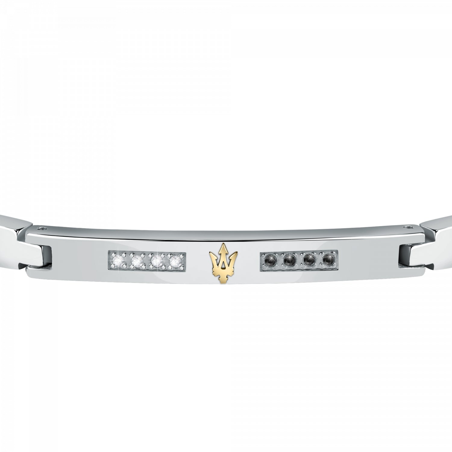 Bracciale Uomo Acciaio Maserati con Centrale semirigido Logato con zirconi JM521ATY12