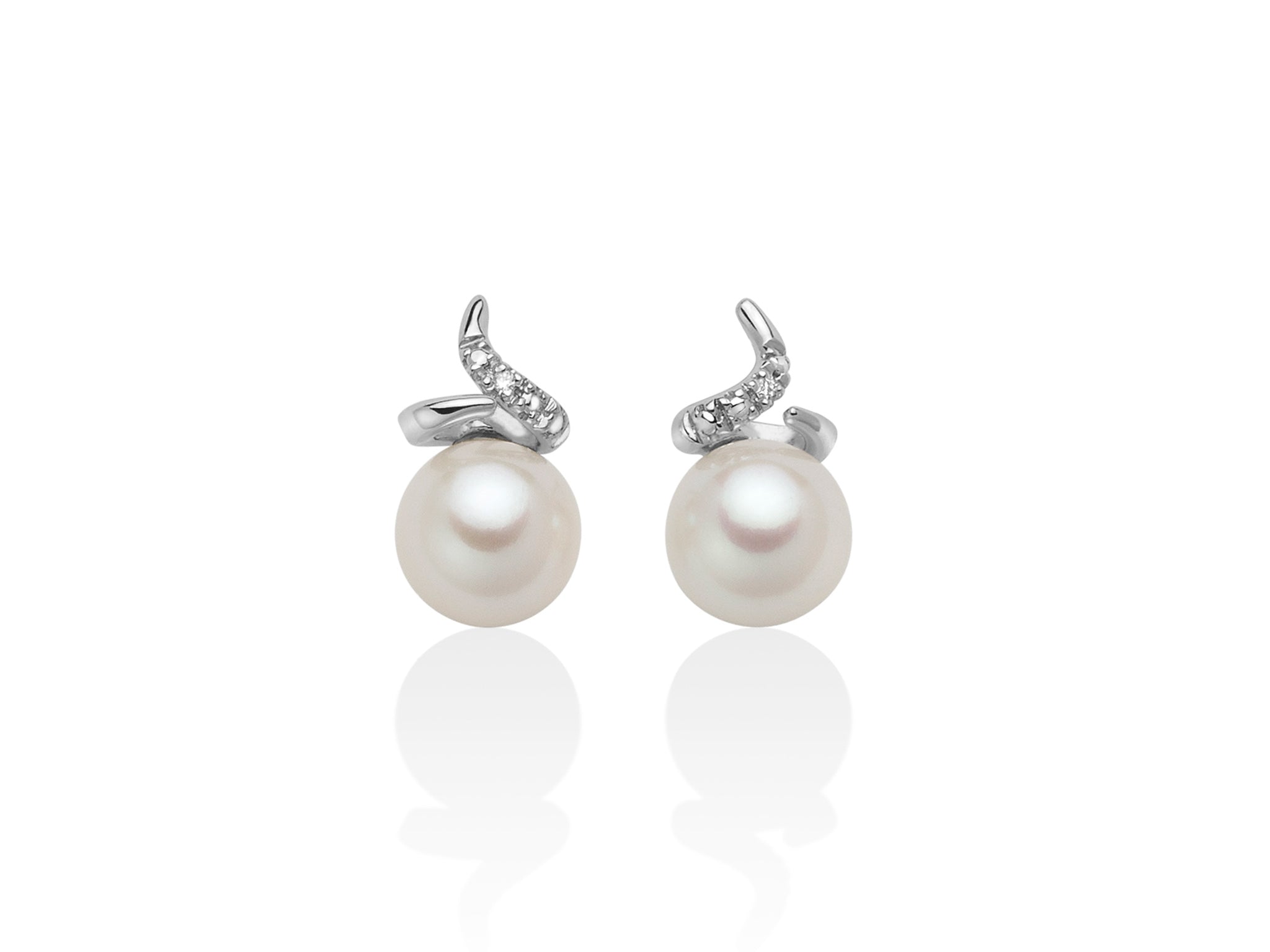 Orecchini Donna Miluna Oro Bianco 375 Perla 7-7,5 mm Diamanti PER2565X