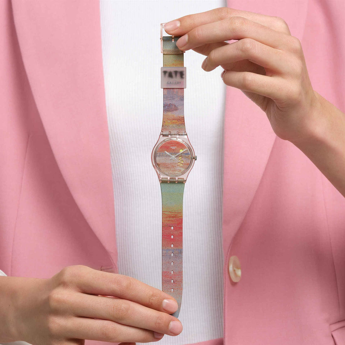 Orologio Unisex Swatch Turner's Scarlet Sunset Rosa SO28Z700