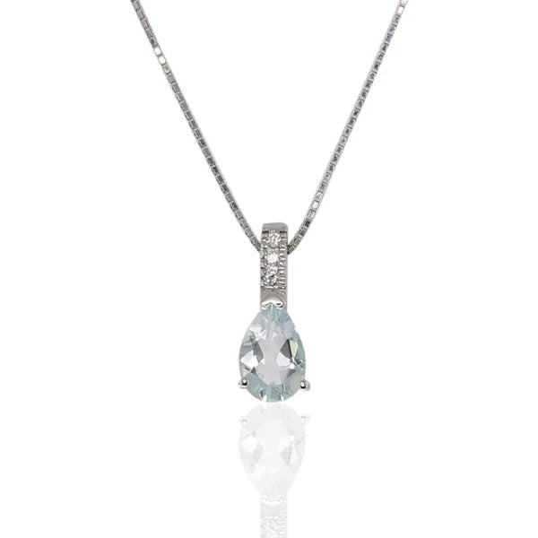Collana Donna Davide&Delucchi Girocollo ORO 750 con acquamarina e diamanti CLNM00145