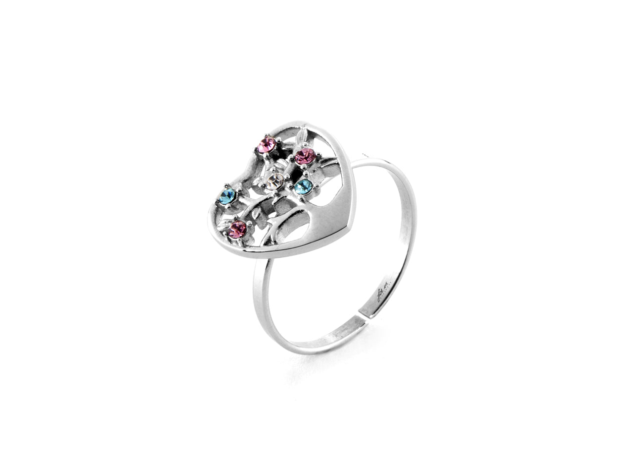 Anello Donna 4US Cesare Paciotti Acciaio a  cuore con zirconi 4UAN6520W