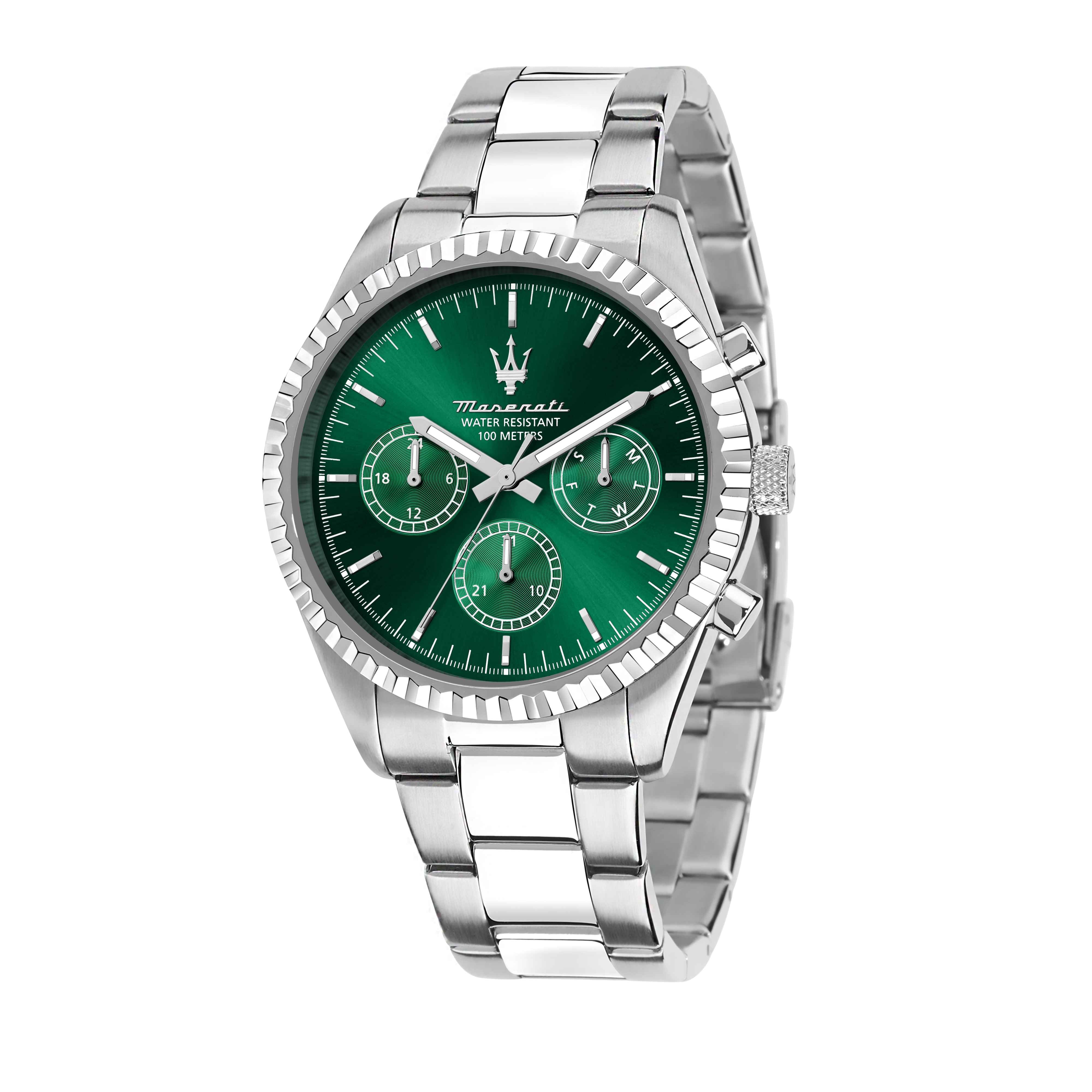 Orologio Uomo Maserati Competizione Acciaio Data Verde R8853100044