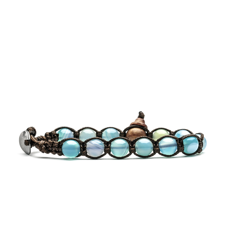 Bracciale Unisex Tamashii Pietra Agata Azzurra Sky Blue Porta Fortuna BHS900-165