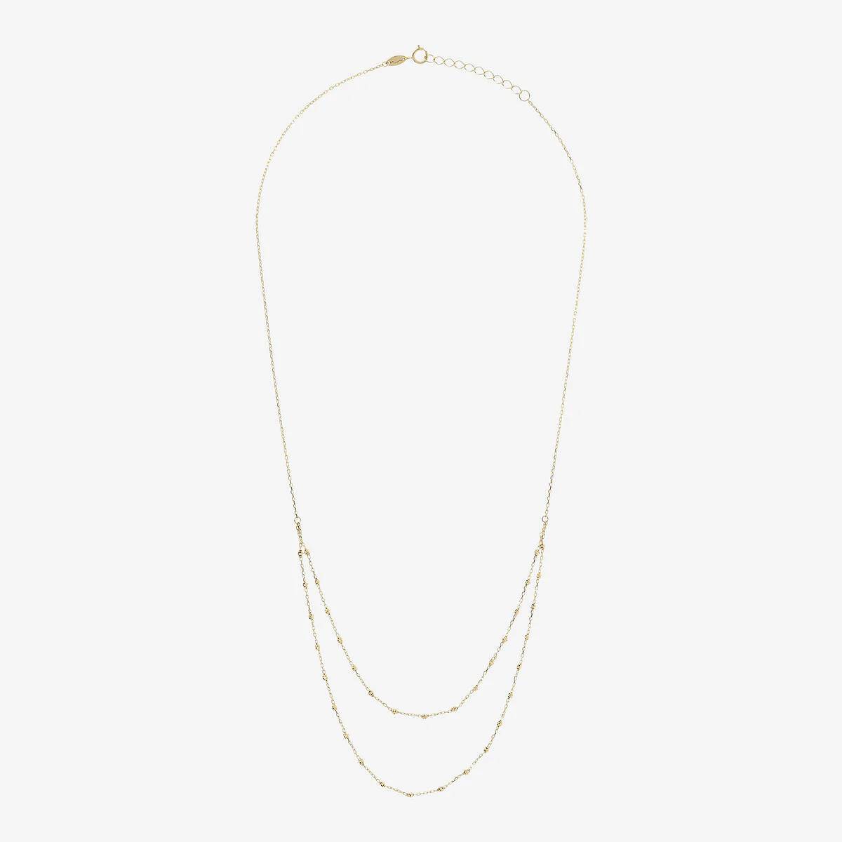 Collana Donna Milor Gold 9 KT Catena Due Fili Biglie Sfacettate WSGD90302.YG