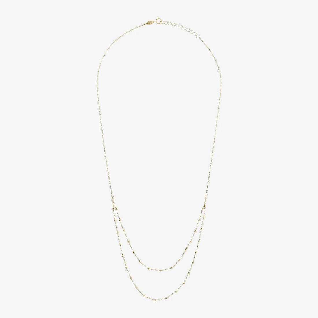 Collana Donna Milor Gold 9 KT Catena Due Fili Biglie Sfacettate WSGD90302.YG