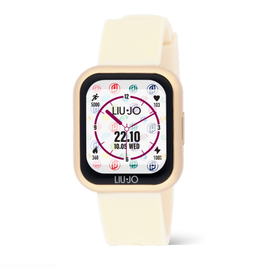 Orologio Donna Liu Jo Smartwatch Voice Acciaio Rosè Beige Gomma SWLJ143
