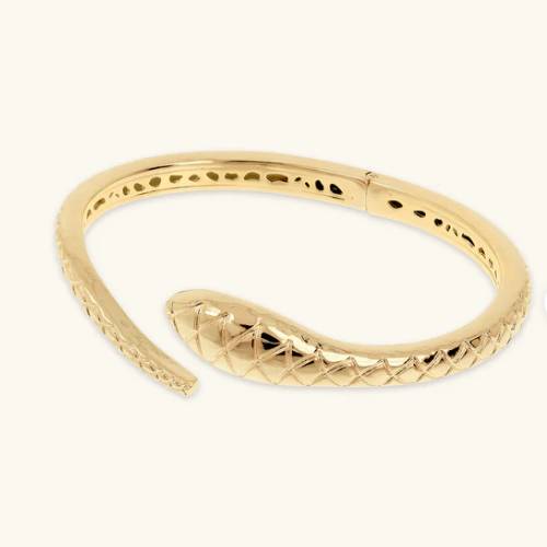 Bracciale Donna Etrusca Rigido Serpente Martellato In Lega Placcata Oro Giallo 18kt WSET00658.YG