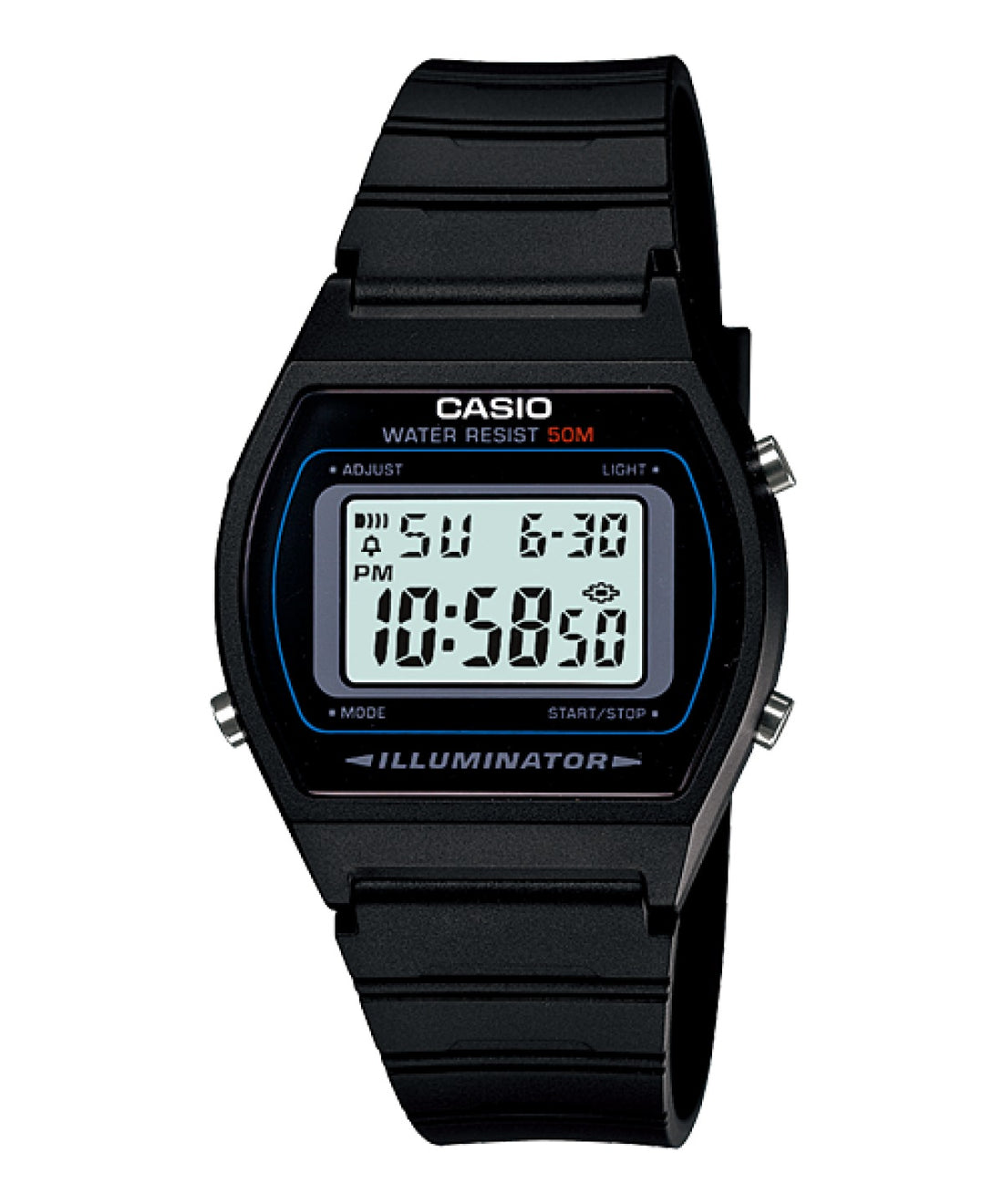 Orologio Donna Casio Gomma Acciaio Digitale Nero W-202-1AVEF Cronografo