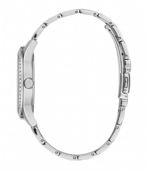 Orologio Donna Guess Quarzo Solo Tempo Acciaio Lavorato Zirconi Bianchi W1280L1