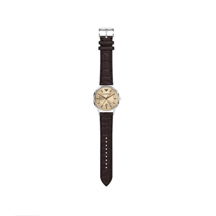 Orologio Uomo Emporio Armani Quarzo Data Bronzo Cinturino Pelle Marrone AR11783