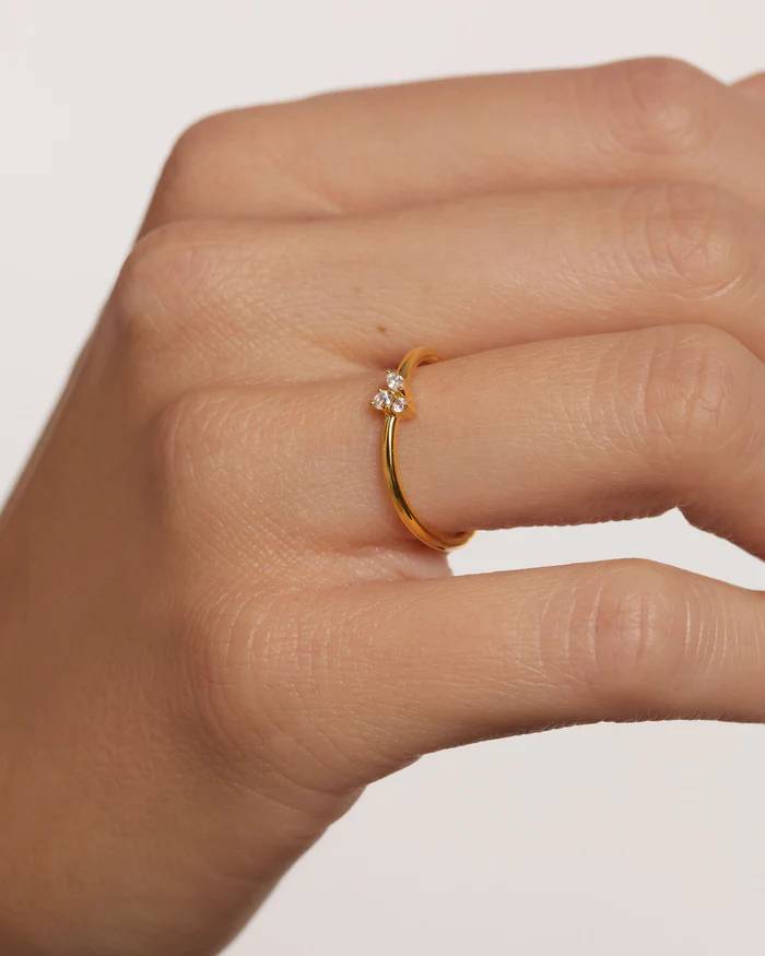 Anello Donna PDPaola Argento Dorato 925 Zirconi AN01-843-12