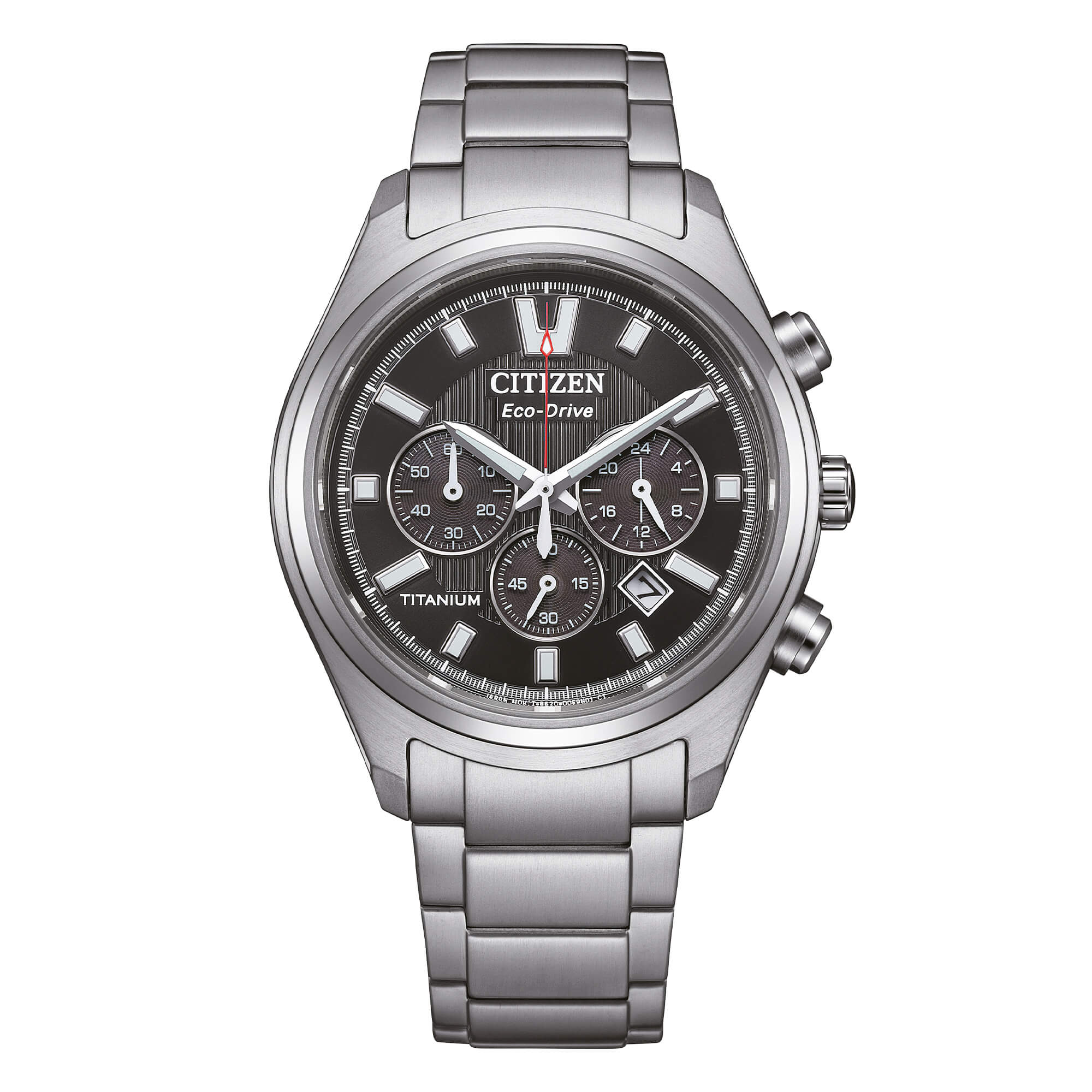 Orologio Uomo Citizen Nero Eco-Drive Cronografo Titanio Data CA4750-51E