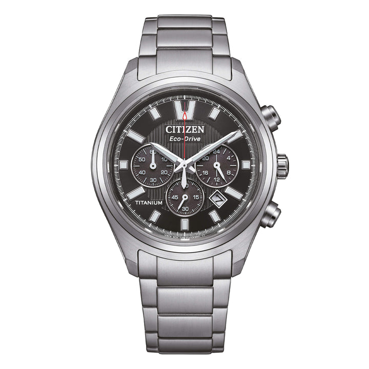 Orologio Uomo Citizen Nero Eco-Drive Cronografo Titanio Data CA4750-51E