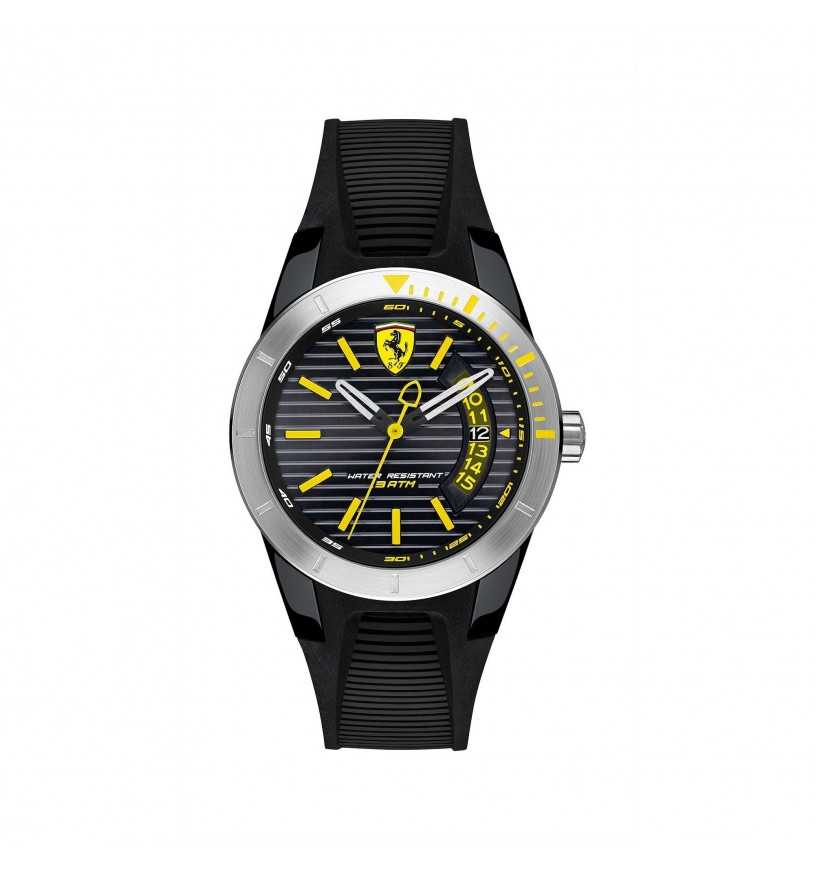 Orologio Uomo Scuderia Ferrari RedRev T Quarzo Data Gomma Nero Giallo FER0840015
