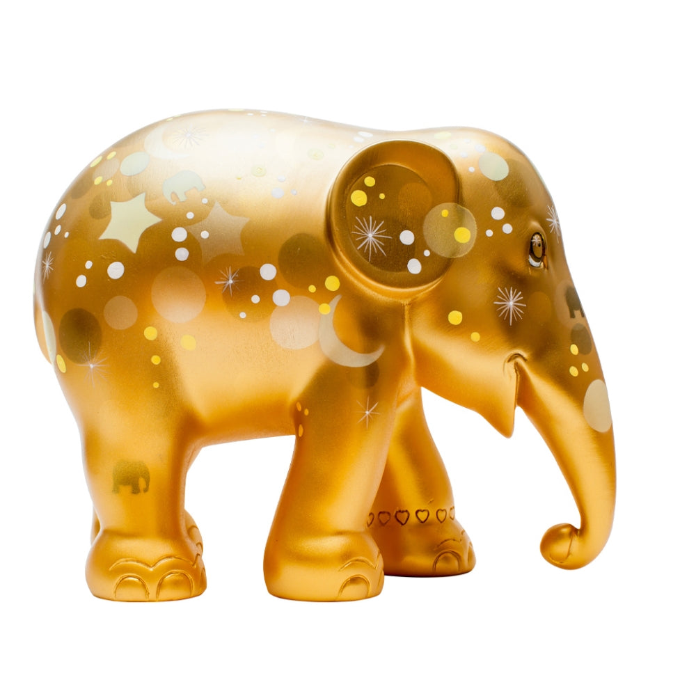 Scultura Elefante Onlylux Celebration Gold 15cm Resina Dipinto A Mano 8858831241121