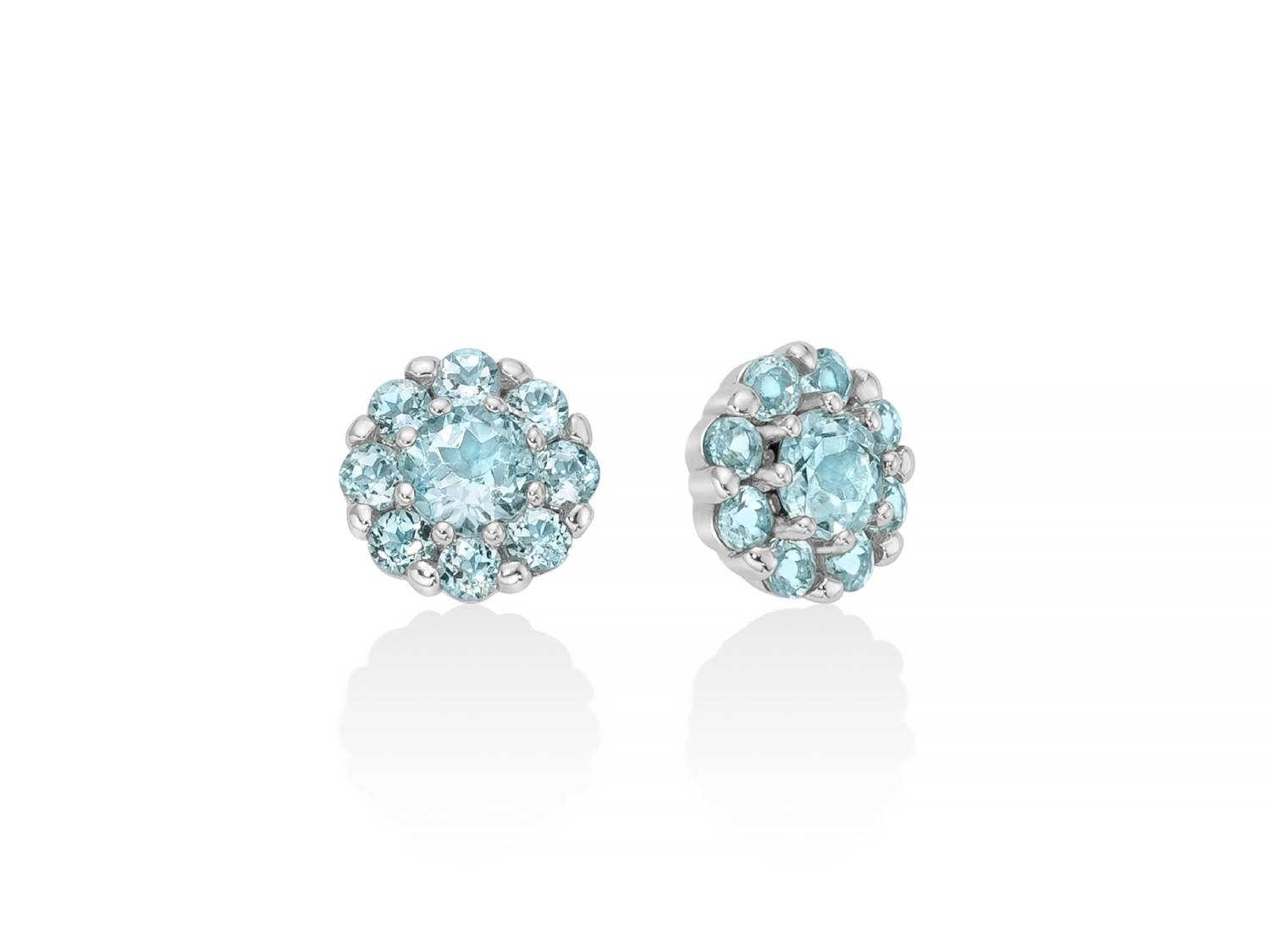 Orecchini Donna Miluna Gemma Del Cielo Argento 925 Topazio Azzurro Fiore ERD2923