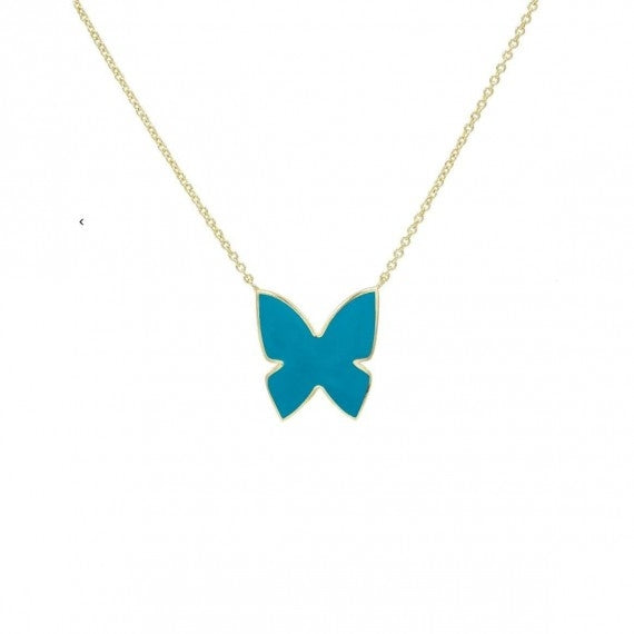 Collana Donna Lauren P. Argento 925 Farfalla Smaltata Turchese CL0017GSA