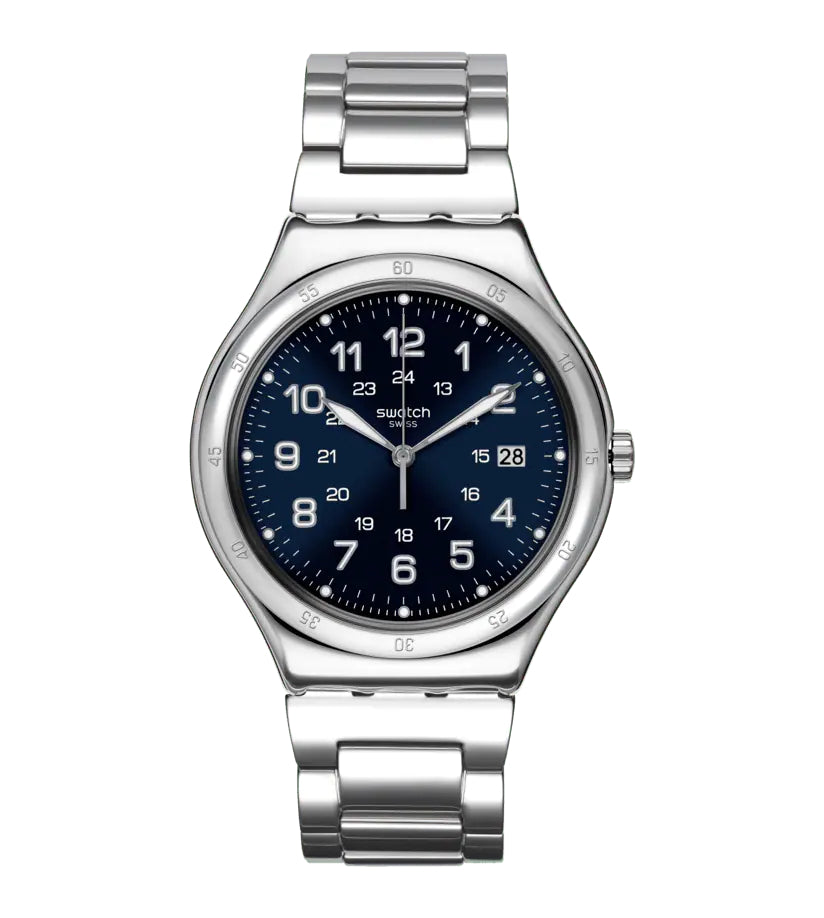 Orologio Uomo Swatch Acciaio Quarzo Solo Tempo Blu Numeri YWS420GC