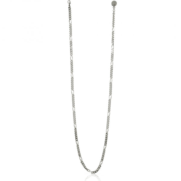 Collana Donna Unoaerre Bronzo Lucido Argentato Catena Groumette Stretta Lunga 490935