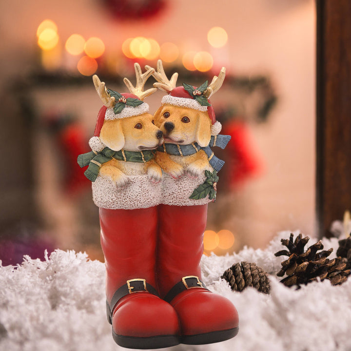 Stivali Con Cagnolini Natalizi Vetur Rosso 30,2 cm 25212