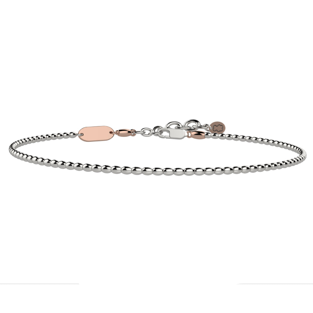 Bracciale Uomo Nanan Sassolini Lucidi Argento Rosè 925 PNAN0010