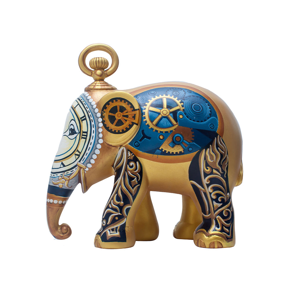 Scultura Elefante Onlylux Watch Elephant 30cm Resina Dipinto A Mano 8858831237742
