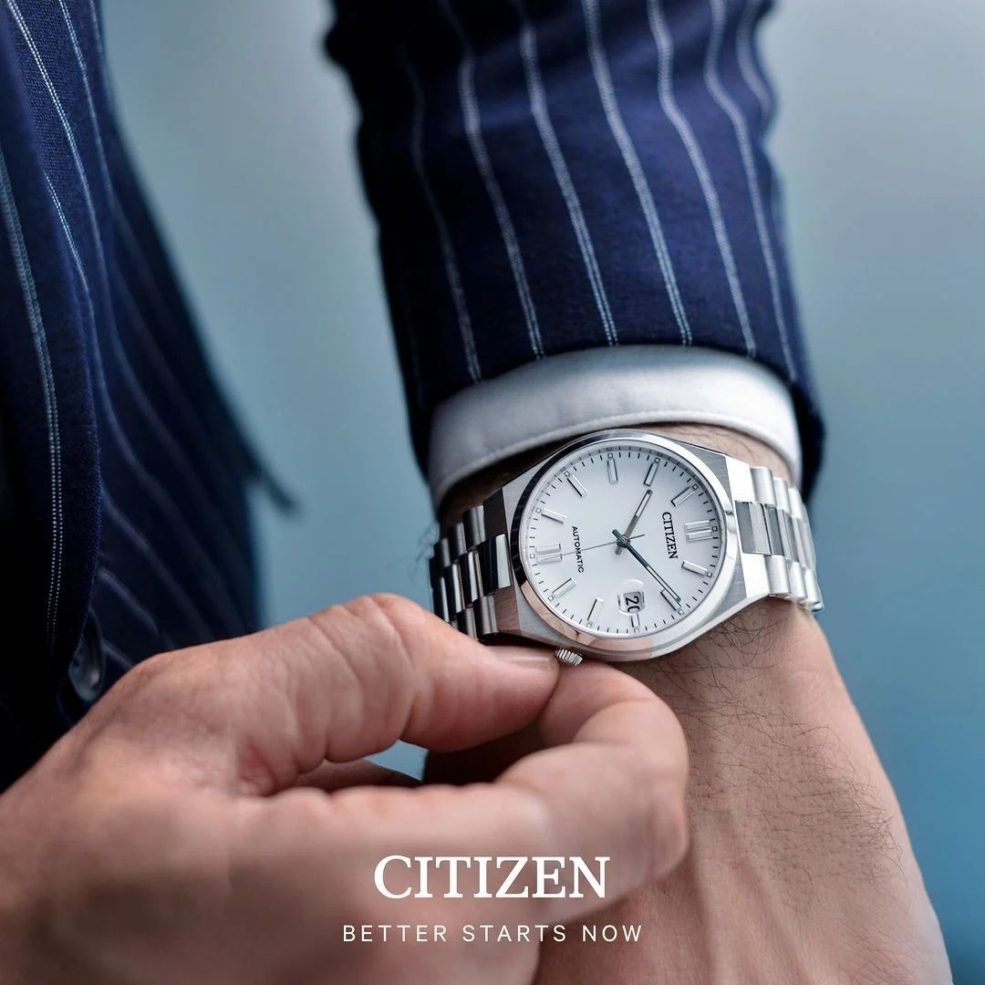 Orologio Uomo Citizen Automatico Acciaio Bianco Data Maglia President NJ0150-81A