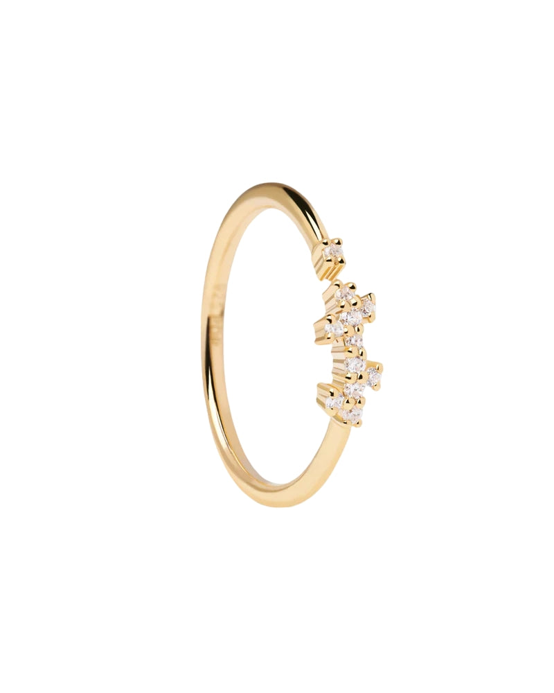 Anello Donna PDPaola Argento 925 Dorato Aperto Zirconi Bianchi AN01-672-14