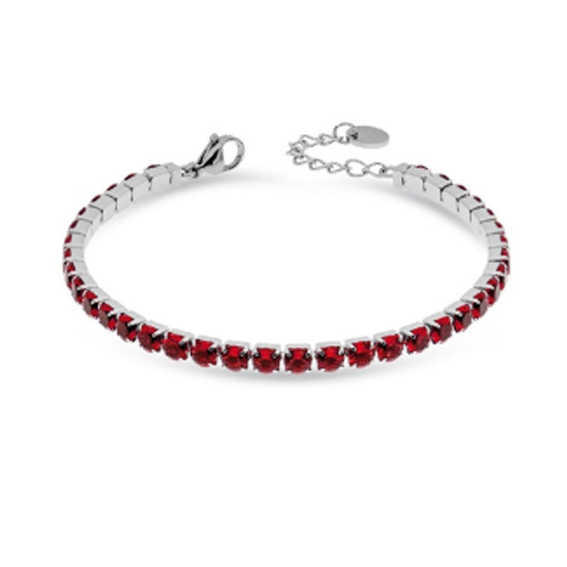 Bracciale Donna Liu Jo Acciaio Tennis Zirconi Rossi 4 MM LJ2418