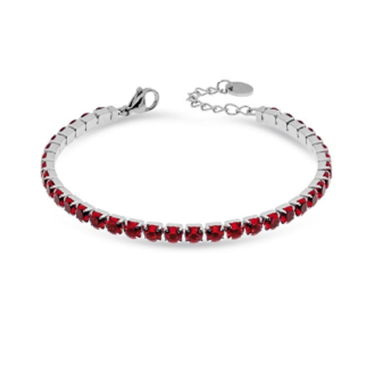 Bracciale Donna Liu Jo Acciaio Tennis Zirconi Rossi 4 MM LJ2418