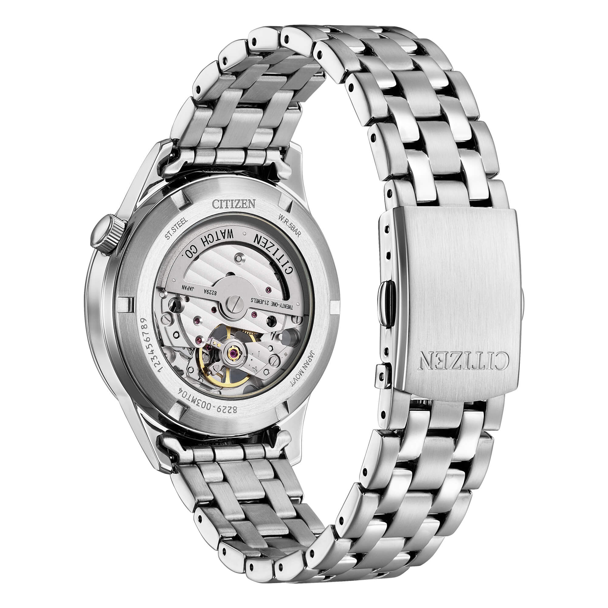 Orologio Uomo Citizen Automatico Open Heart Bianco Acciaio NH9131-73A
