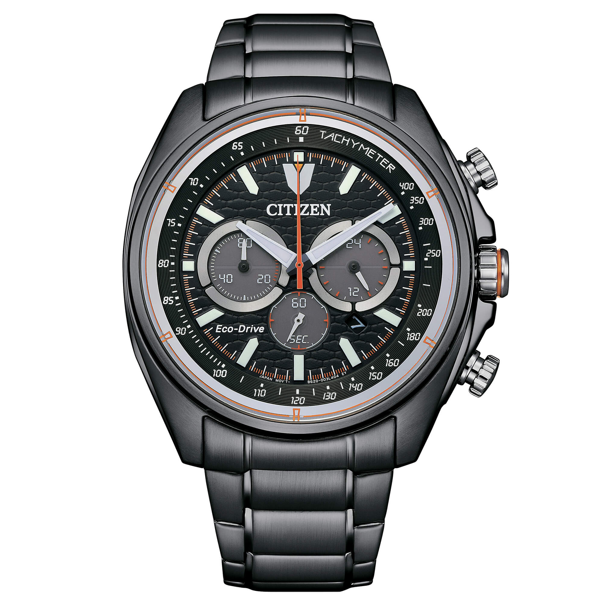 Orologio Uomo Citizen Eco Drive Cronografo Aviator Data Acciaio PVD Nero CA4567-82H