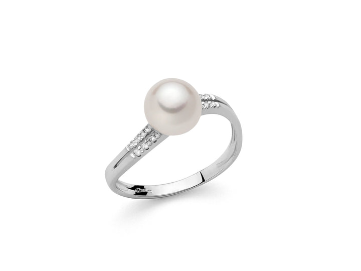 Anello Donna Miluna oro bianco 750 Diamanti Con perla PLI1597