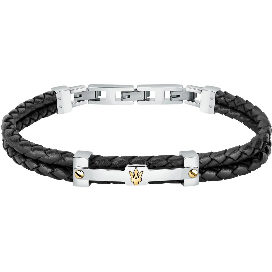 Bracciale Uomo Acciaio Maserati Jewels Pelle Riciclata Nero JM422AVE11