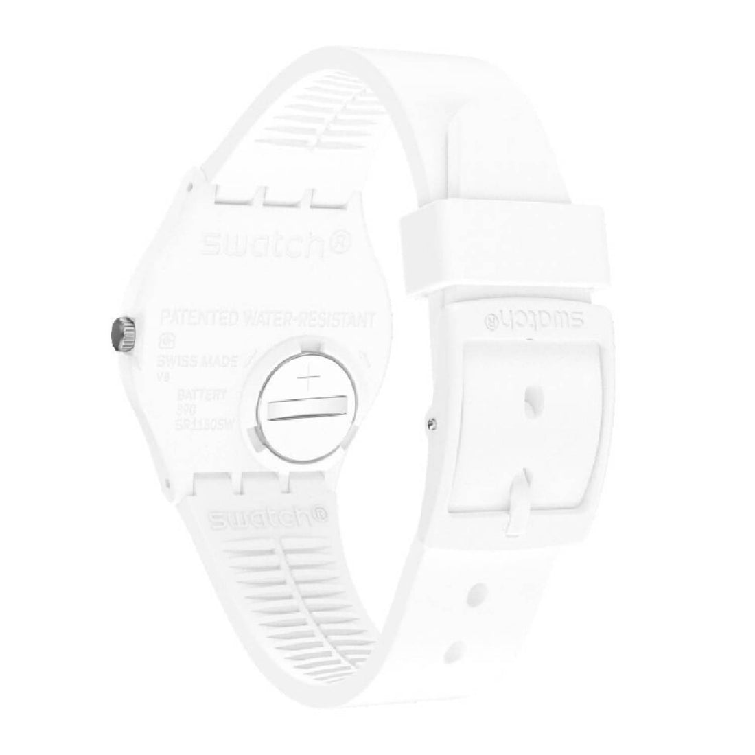 Orologio Donna Gomma Silicone Swatch Quarzo Solo Tempo Bianco Doppia Data GW716