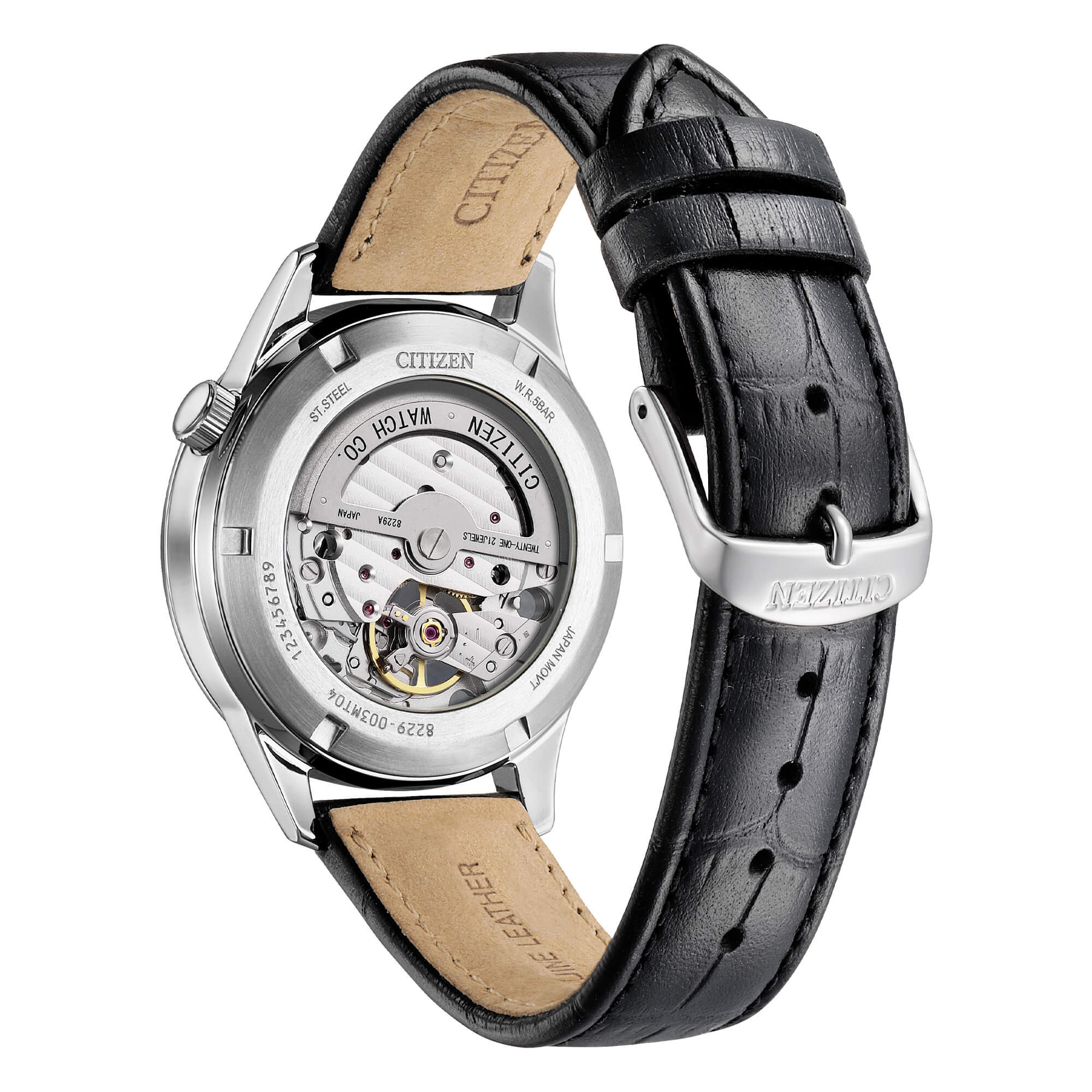 Orologio Uomo Citizen Automatico Open Heart Nero Pelle NH9131-14E