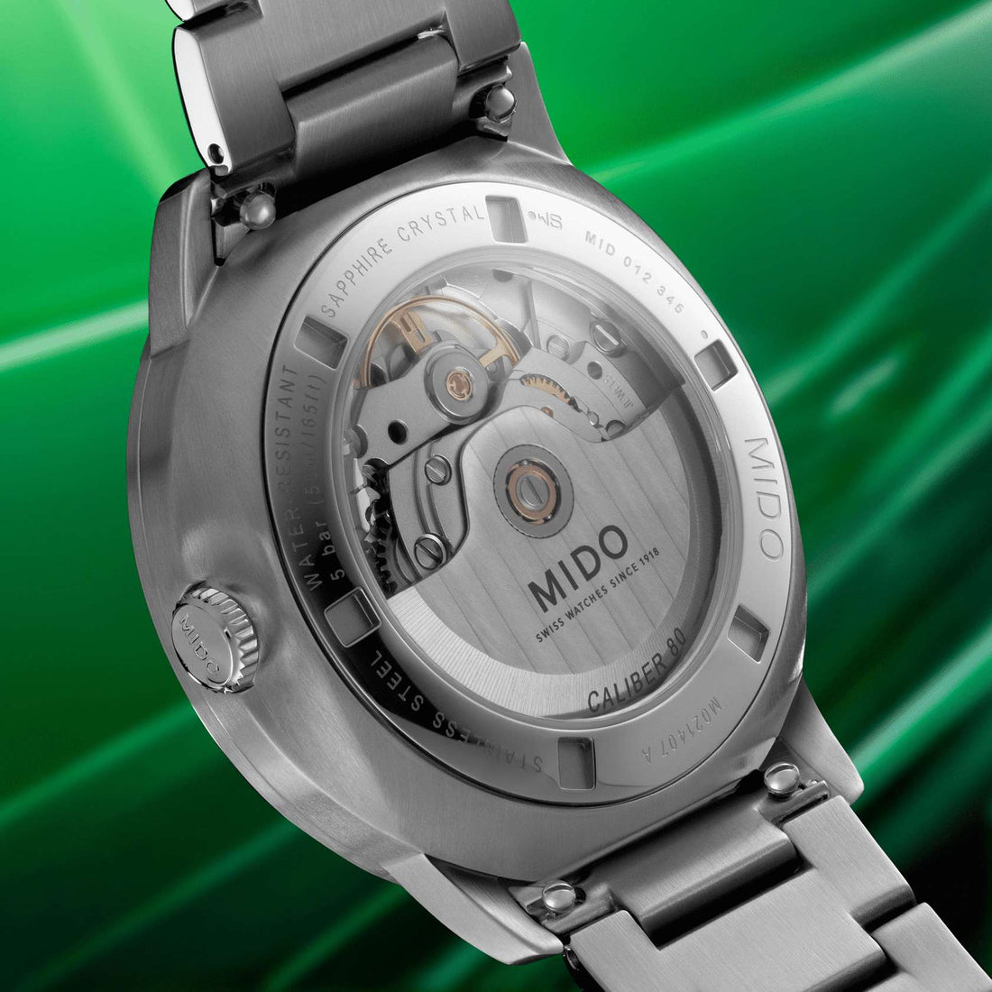 Orologio Uomo Mido Automatico Commander Scheletrato Verde M0214071141103