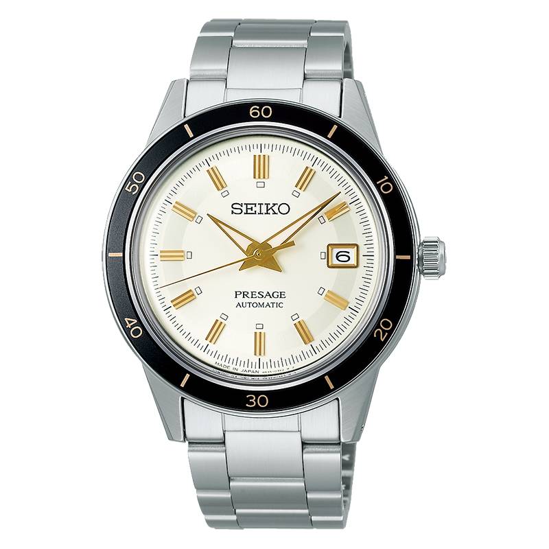 Orologio Uomo Seiko Acciaio Automatico Presage Style 60'S Quadrante Bianco SRPG03J1