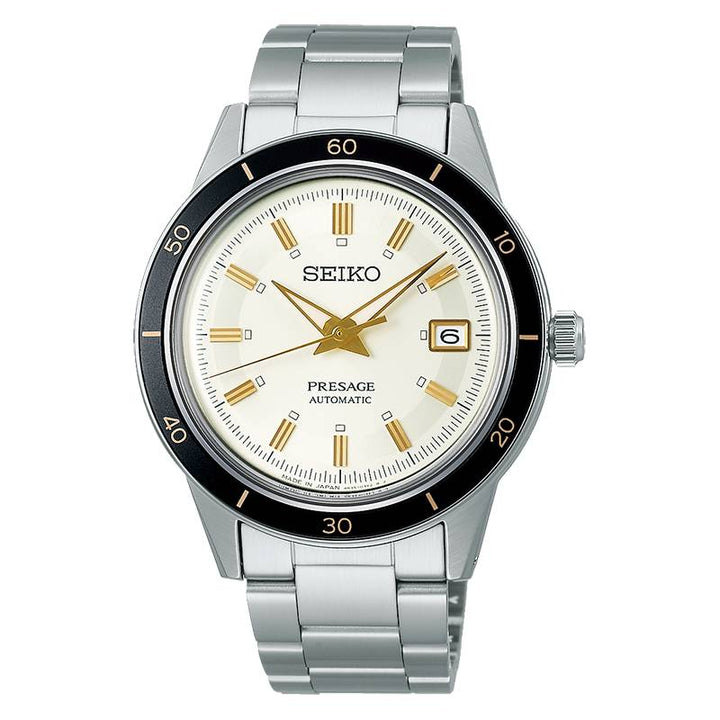 Orologio Uomo Seiko Acciaio Automatico Presage Style 60'S Quadrante Bianco SRPG03J1