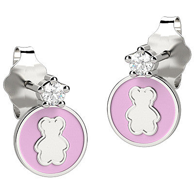 Orecchini Bambino Nanàn Argento 925 Orsetto Rosa NAN0084