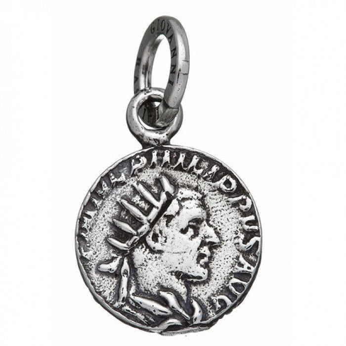 Charm Unisex Giovanni Raspini Argento 925 Moneta Camillus Realizzato A Mano 09622