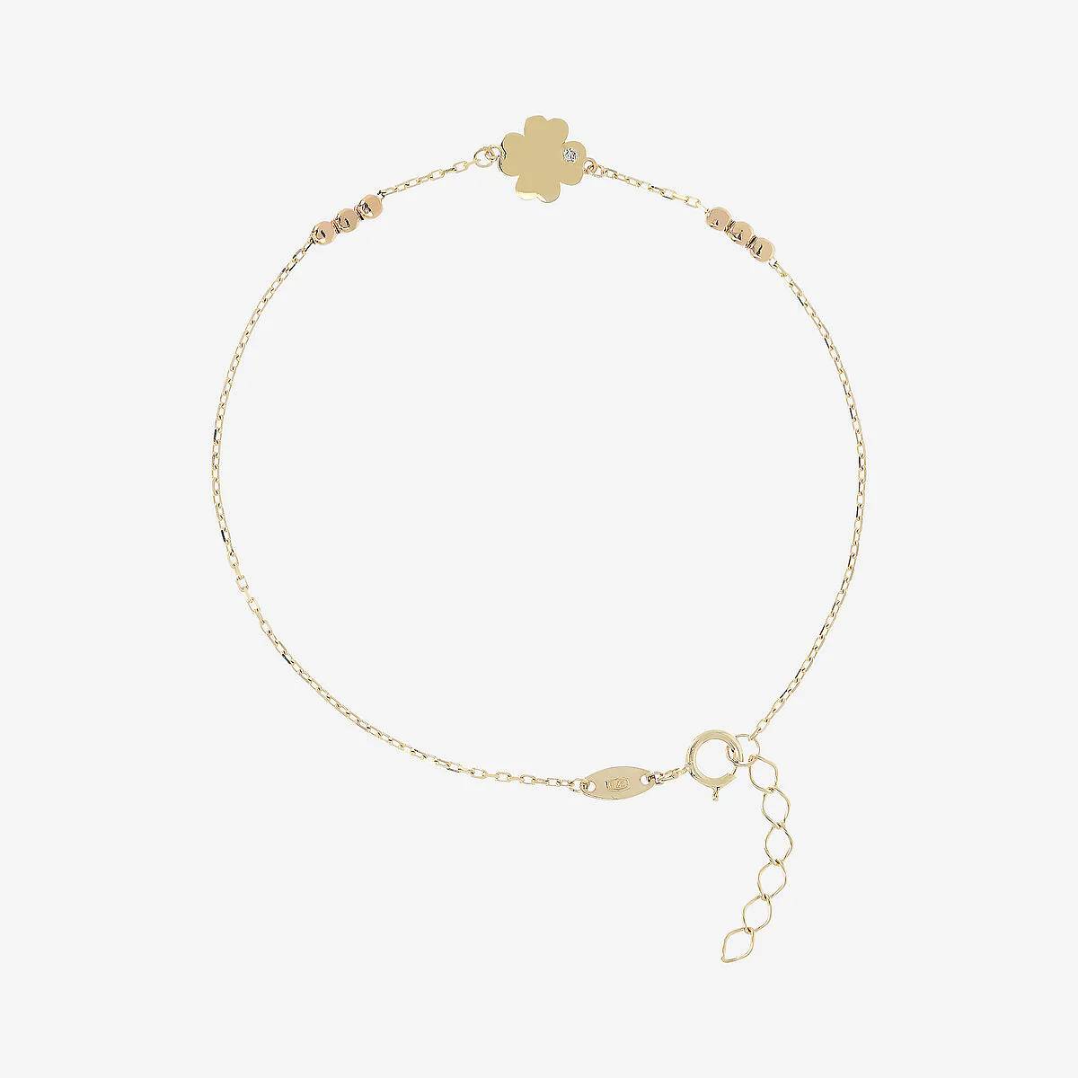 Bracciale Donna Milor Gold 9 KT Quadrifoglio Biglie Zircone WSGD90297.YG