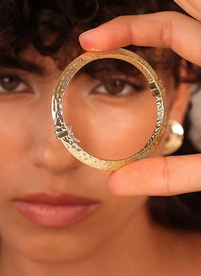 Bracciale Donna Etrusca Rigido Martellato In Lega Placcata Oro Giallo 18kt WSET00811.YG