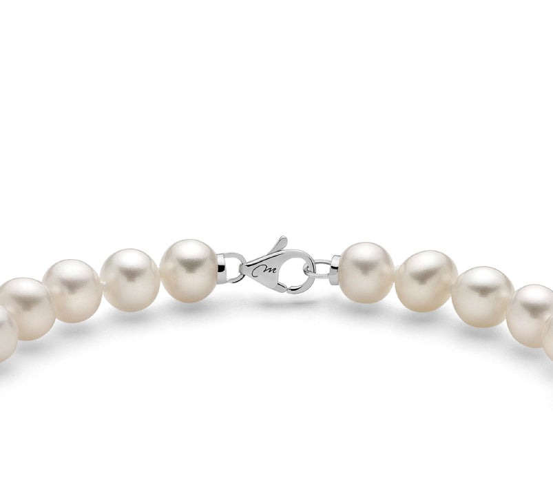 Bracciale Donna Miluna Perle di Acqua Dolce 4,5-9 mm Crescente Oro Bianco PBR1084V