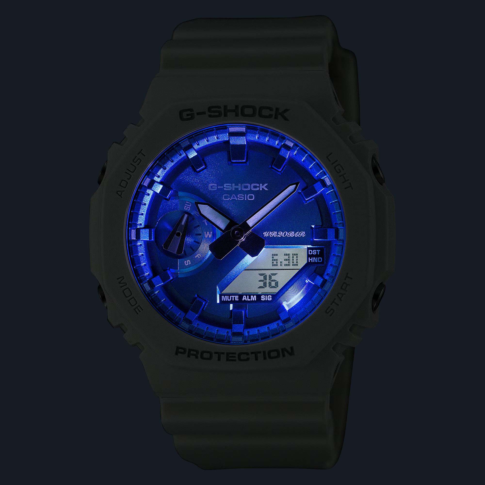 Orologio Unisex Casio G-SHOCK Quarzo Analogico Digitale Bianco Blu GA-2100WS-7AER