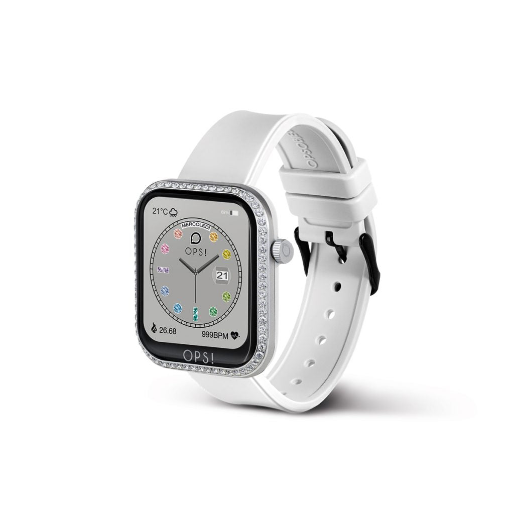 Orologio Donna Ops Smartwatch Call Diamonds Zirconi Bianchi OPSSW-39