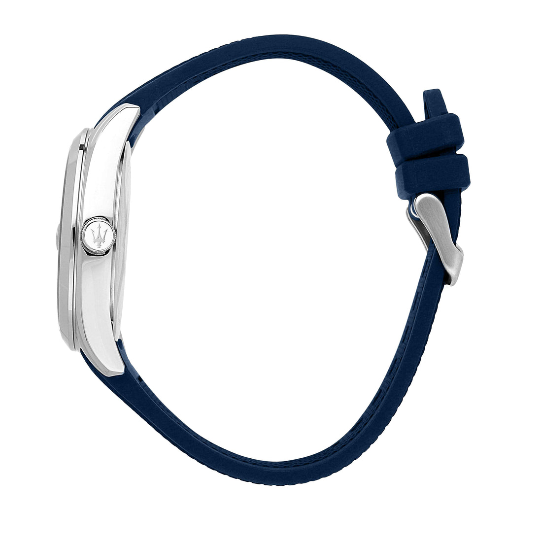 Orologio Uomo Maserati Acciaio Quarzo Solo Tempo Data Bianco Gomma Blu R8851151007