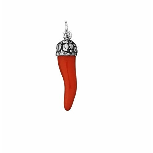 Charm Unisex Giovanni Raspini Argento 925 Corno Rosso Realizzato A Mano 08770