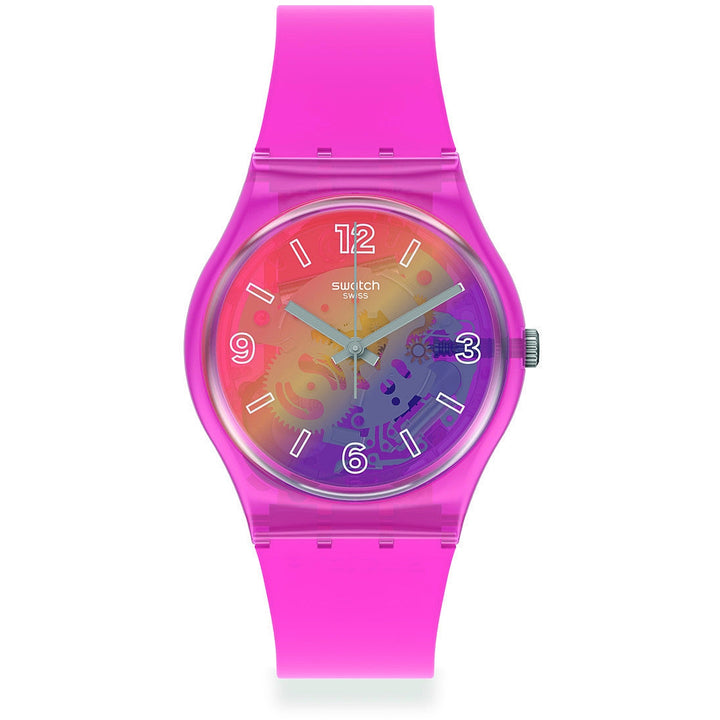 Orologio Donna Swatch Solo Tempo Silicone Rosa Scheletro Multicolore