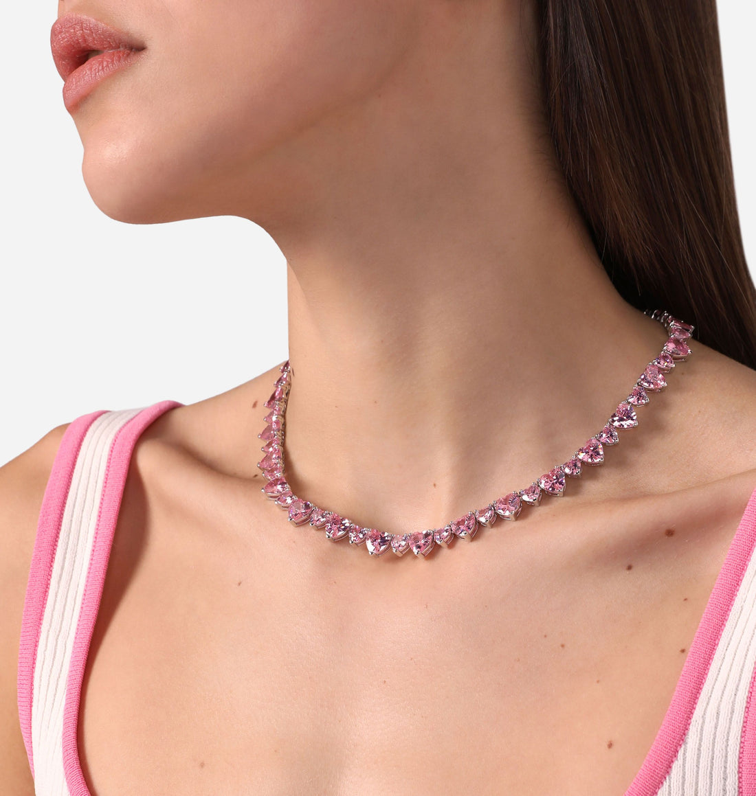 Collana Donna Chiara Ferragni Tennis Zirconi Cuori rosa